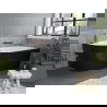 Mexen Mia cadă freestanding colțar dreapta 180 x 80 cm, alb/negru, preaplin aur roz - 52691808075P-60