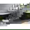 Mexen Mia cadă freestanding colțară dreapta 180 x 80 cm, alb/negru, cu preaplin din nickel periat - 52691808075P-97