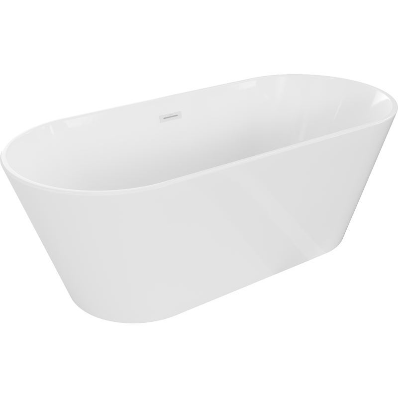 Mexen Flavia cadă de baie independentă 150 x 75 cm, albă, preaplin alb - 54031507500-20