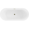 Cadă freestanding Mexen Flavia 150 x 75 cm, alb, cu scurgere aurie - 54031507500-50