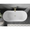 Mexen Flavia cadă liberă 150 x 75 cm, albă, scurgere din aur periat - 54031507500-55