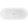 Mexen Flavia cadă freestanding 150 x 75 cm, alb, cu sistem de scurgere din cupru periat - 54031507500-65