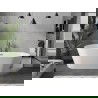 Mexen Flavia cadă liberă 150 x 75 cm, albă, scurgere gri cu finisaj periat - 54031507500-66