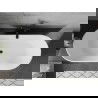 Mexen Flavia cadă liberă 150 x 75 cm, albă, scurgere neagră - 54031507500-70