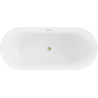 Vasca Mexen Flavia freestanding 150 x 75 cm, alb/negru, scurgere aurie periat - 54031507575-55