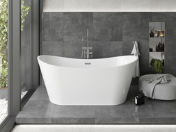 Cadă freestanding Mexen Montana 150 x 75 cm, alb, evacuare crom - 52011507500-01