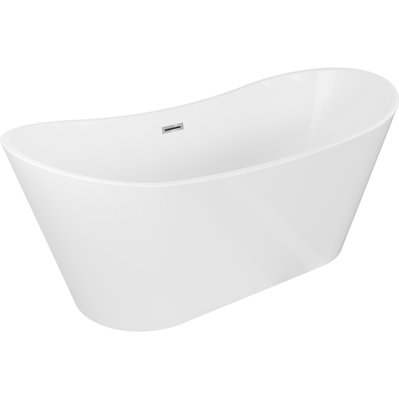 Cadă freestanding Mexen Montana 150 x 75 cm, alb, evacuare crom - 52011507500-01