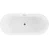 Mexen Flavia cadă de baie freestanding 160 x 75 cm, albă, preaplin gri gun periat - 54031608000-66
