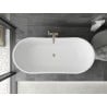 Mexen Montana cadă freestanding 150 x 75 cm, alb, supraplin finisat cu nichel - 52011507500-97
