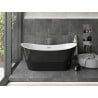 Cada Montana cada freestanding 150 x 75 cm, alb/negru, scurgere crom - 52011507575-01
