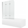 Mexen Vega téglalap alakú kád 160 x 70 cm-es burkolattal és 3 szárnyú 120 cm-es paravánnal, átlátszó, króm - 550116070X90120301?