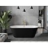 Mexen Flavia cadă freestanding 170 x 75 cm, alb/negru, evacuare aurie periată - 54031708075-55