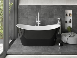 Cadă freestanding Mexen Montana 150 x 75 cm, alb/negru, supapă albă - 52011507575-20