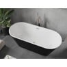 Mexen Flavia cadă freestanding 170 x 75 cm, alb/negru, supraetajare nichel periat - 54031708075-97