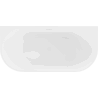 Mexen Oval cada de baie independenta, de perete 140 x 75 cm, alba, cu supraplin alb - 52671407500-20