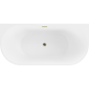 Mexen Oval cada lângă perete, 140 x 75 cm, alb, preaplin auriu - 52671407500-50