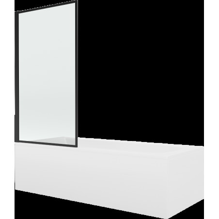 Mexen Vega cadă dreptunghiulară 160 x 70 cm cu panouri si paravan cu 1 aripă 70 cm, Model negru fix - 550116070X9307007070