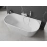 Mexen Oval cada de baie independenta, de perete 140 x 75 cm, alba, cu supraplin alb - 52671407500-20