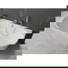 Mexen Oval cada lângă perete, 140 x 75 cm, alb, preaplin auriu - 52671407500-50