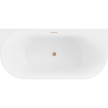 Mexen Oval cadă freestanding, de perete 140 x 75 cm, alb, evacuare din cupru periat - 52671407500-65