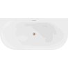 Mexen Oval szabadon álló falra szerelhető kád 140 x 75 cm, fehér, sárgaréz lefolyó - 52671407500-65