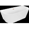 Mexen Oval cadă freestanding, de perete 140 x 75 cm, alb, evacuare din cupru periat - 52671407500-65