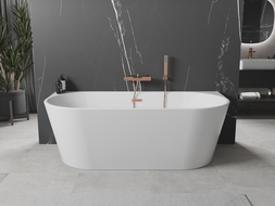 Mexen Oval cadă freestanding perete 140 x 75 cm, alb, supraplin aur roz - 52671407500-60