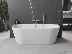 Mexen Oval cadă independentă de perete 140 x 75 cm, alb, preaplin nichel periat - 52671407500-97
