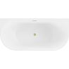 Mexen Oval Cada de baie cu suport de perete 150 x 75 cm, alb, preaplin din aur periat - 52671507500-55