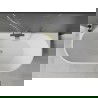 Mexen Oval Cada de baie cu suport de perete 150 x 75 cm, alb, preaplin din aur periat - 52671507500-55