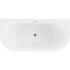 Mexen Oval cadă freestanding de perete 150 x 75 cm, alb, suprafață gun metal - 52671507500-95