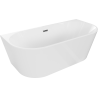 Mexen Oval cadă freestanding de perete 150 x 75 cm, alb, suprafață gun metal - 52671507500-95