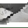 Mexen Oval cadă liberă de perete 150 x 75 cm, albă, cu preaplin negru - 52671507500-70