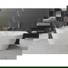 Cana Ovală Mexen freestanding de perete 150 x 75 cm, alb, cu preaplin din nichel periat - 52671507500-97