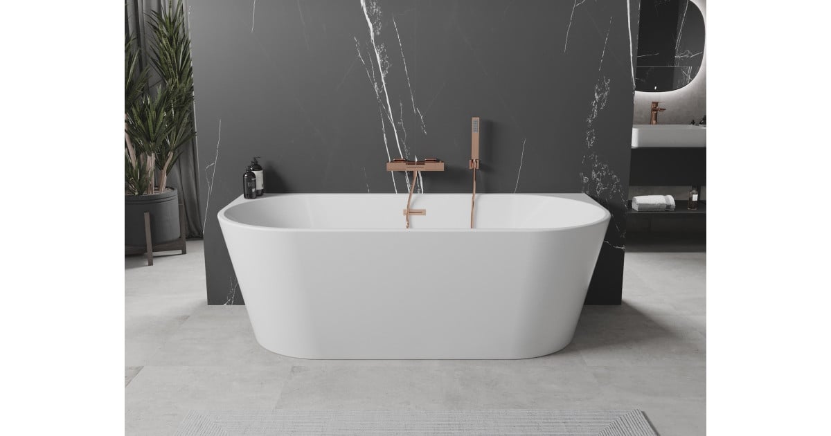 Mexen Oval cadă de baie freestandingă de perete 160 x 80 cm, albă