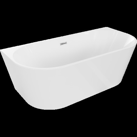 Mexen Oval cadă freestanding, de perete 180 x 80 cm, alb, cu preaplin crom - 52671808000-01