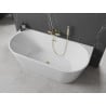Mexen Oval fürdőszobai szabadon álló falhoz szerelhető kád 170 x 80 cm, fehér, arany lefolyó - 52671708000-50