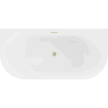Mexen Oval fürdőszobai szabadon álló kád, falra szerelhető, 170 x 80 cm, fehér, arany anatómiaszival - 52671708000-55