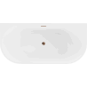 Mexen Oval szabadon álló, falhoz közeli kád 170 x 80 cm, fehér, rózsaarany túlfolyó - 52671708000-60