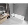 Cadă dreptunghiulară Mexen Vega 160 x 70 cm cu carcasă și paravan cu 1 canat 80 cm, model negru fix - 550116070X9308007070