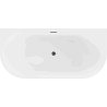 Mexen Oval fürdőszoba kád falra szerelhető 180 x 80 cm, fehér, fekete lefolyó - 52671808000-70