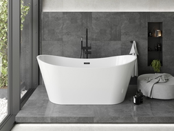 Cada Montana cadă freestanding 170 x 80 cm, albă, preaplin negru - 52011708000-70