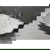Mexen Oval cadă independenta pe perete 140 x 75 cm, alb/negru, scurgere din aur periat - 52671407575-55