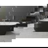 Mexen Oval cadă independenta pe perete 140 x 75 cm, alb/negru, scurgere din aur periat - 52671407575-55