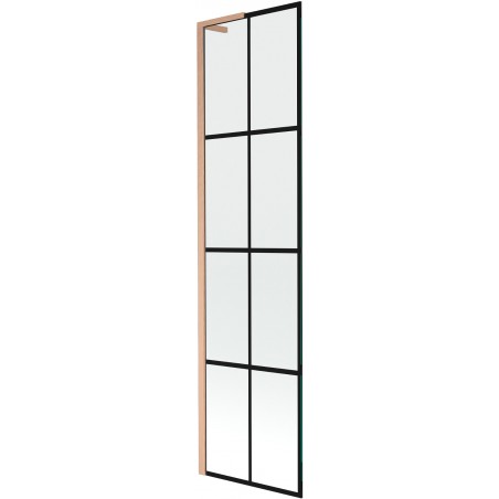 Paravan cadă Mexen Next L cu 1 panou 50 x 150 cm, model negru, aramă periată - 895-050-000-03-77-65