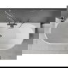 Mexen Oval cadă liberă de perete 150 x 75 cm, alb/negru, evacuare gun gray periat - 52671507575-66