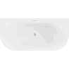 Mexen Oval fürdőszobai szabadon álló falra szerelhető kád 140 x 75 cm, fehér/fekete, kefélt nikkel lefolyó - 52671407575-97