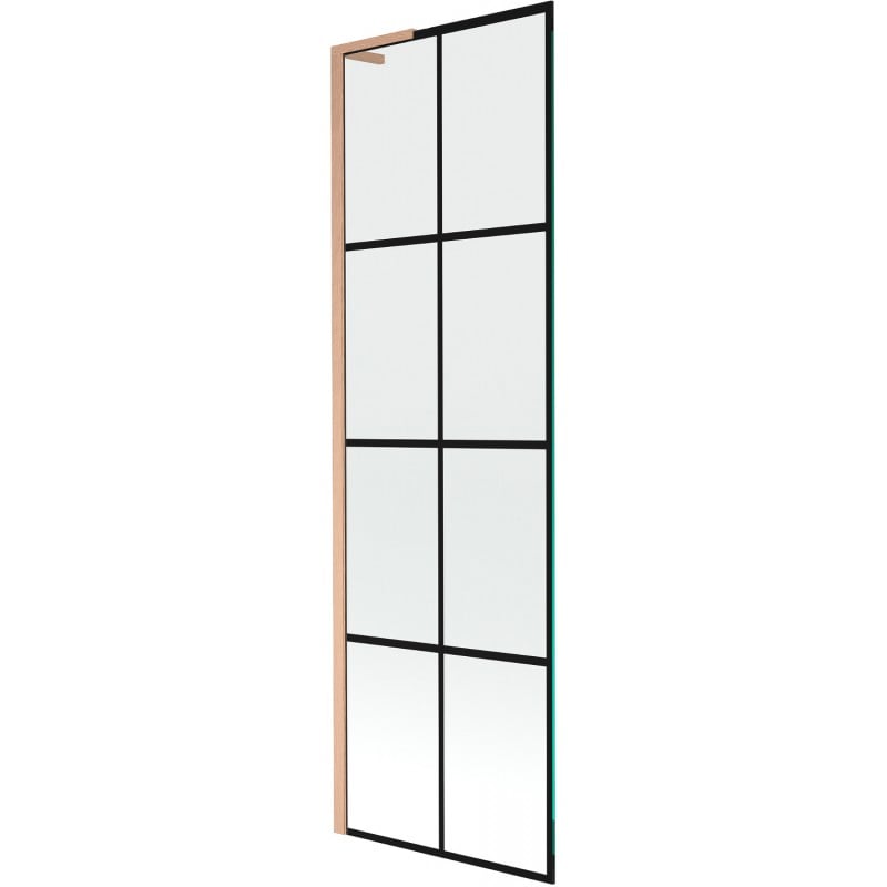 Paravan cadă Mexen Next L cu 1 panou 60 x 150 cm, model negru, cupru periat - 895-060-000-03-77-65
