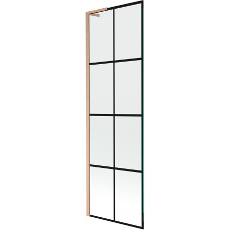 Paravan cadă Mexen Next L cu 1 panou 60 x 150 cm, model negru, cupru periat - 895-060-000-03-77-65