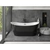 Mexen Montana cadă freestanding 170 x 80 cm, alb/negru, suprafață de scurgere neagră - 52011708075-70